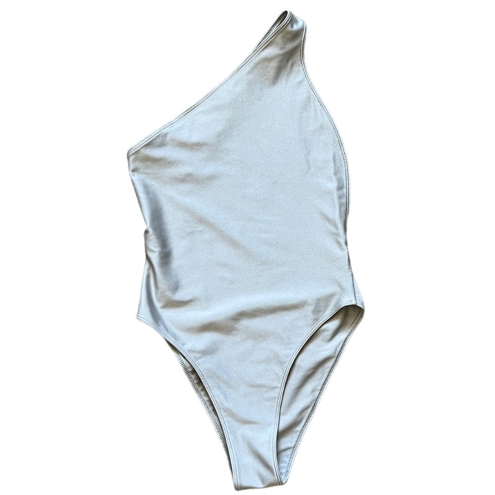 CULTIRA NEW Strap Shoulder One Piece Swimsuit In Argento Size S